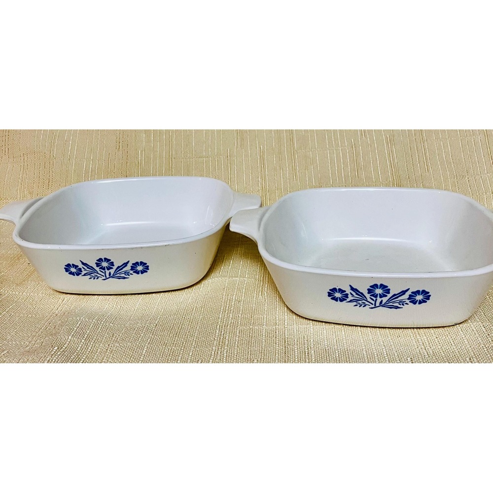 Corning Ware Petite Pan Set Unisex OS White Excellent Blue Cornflower P-41 2pc